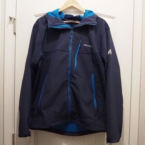 Eddie Bauer Men’s Sandstone Shield Hooded Jacket (First Ascent); Sz-Large; Blue